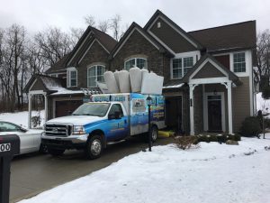 Duct cleaning services van parked outside of house in Westmoreland County PA