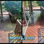Deck before and after pressure washing in Pittsburgh PA